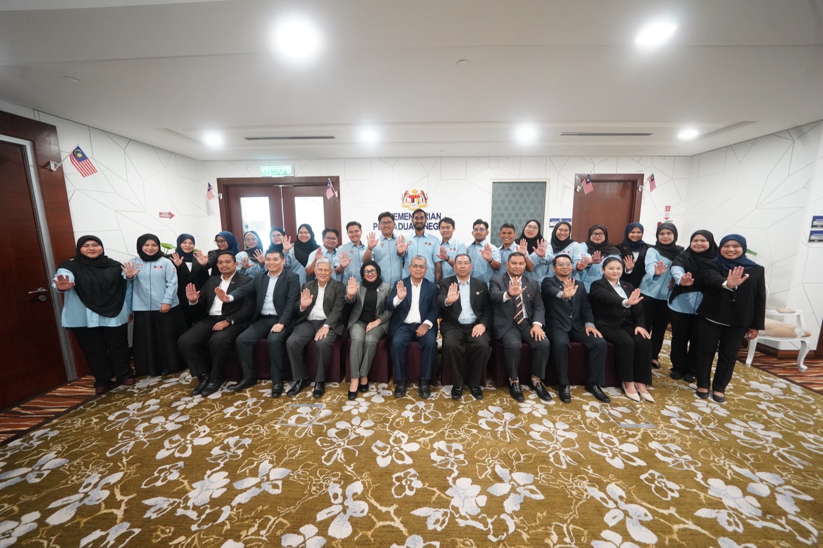 YSS team with officials at the Ministry of National Unity